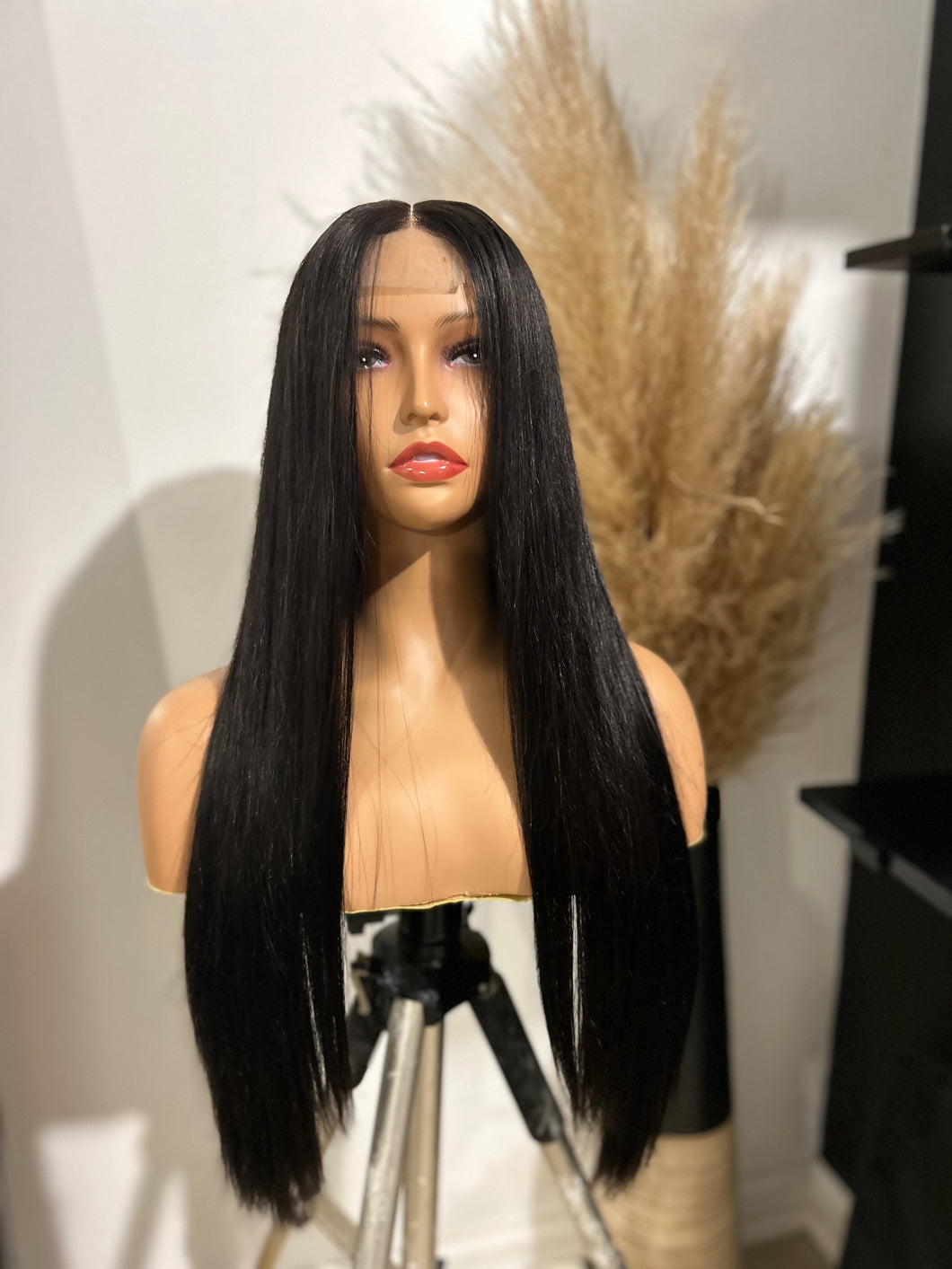 Bone straight closure wig